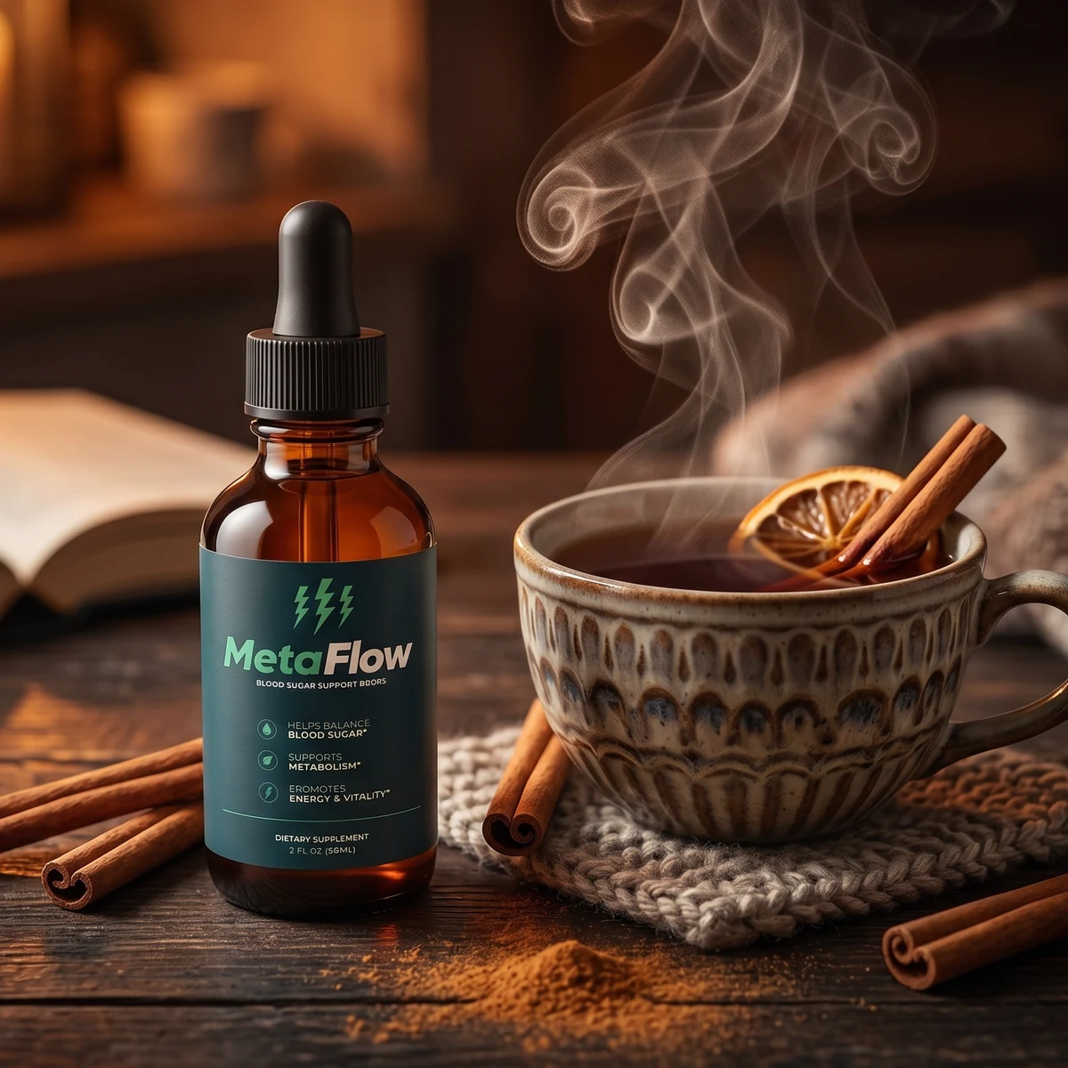MetaFlow blood sugar drops liquid supplement bottle