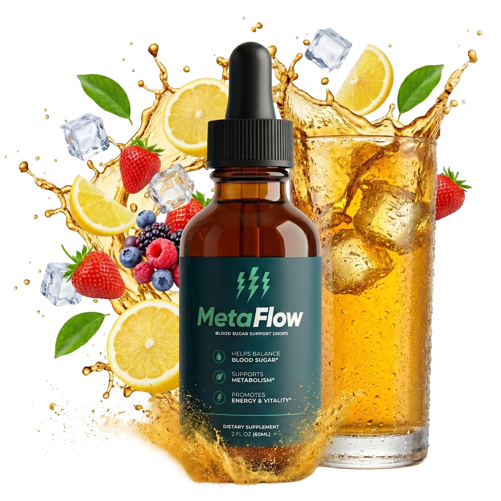 MetaFlow blood sugar support drops bottle